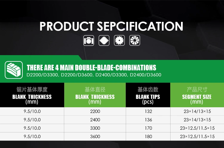 Granit Ocağı Kesme 2200mm 2500mm 2000mm Granit için Elmas Segmentleri 1