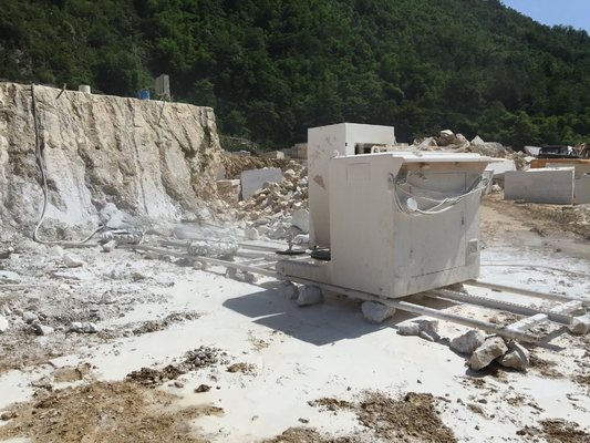 Mermer Granit Kuvars Blok Kesme İçin Taş Ocağı Elmas Tel Testere Makinesi