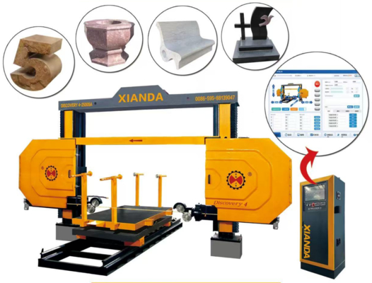 4 Eksenli CNC Elmas Tel Testere Makinesi Hassas Taş Kesimi Özel Şekiller ve Kavisli Tasarımlar İçin