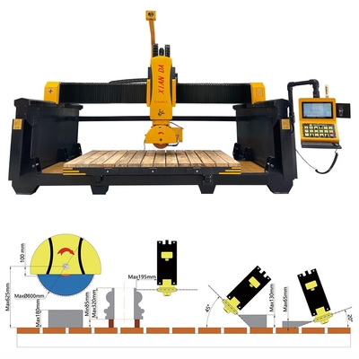 5 Eksenli Köprü Taş Kesme Makinesi CNC Granit ve Mermer Profilleme Tesisi