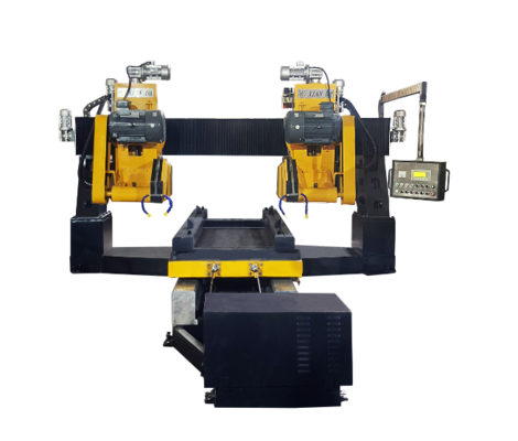 CNC Çift Bıçaklı Taş Kavisli Pah Kırma Makinesi Granit ve Mermer için 45° Yüksek Hassasiyet