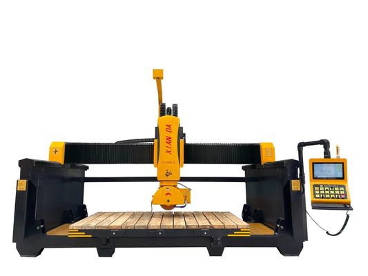 5 Eksenli CNC Köprü Tipi Kesme Makinesi, 3400x2000mm Çalışma Masası ve Granit ve Mermer İçin 0°-360° Kafa Dönüşü
