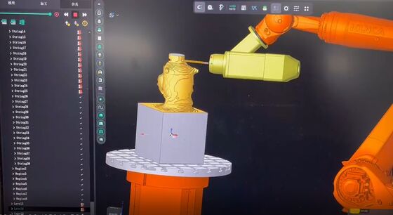 6 Eksenli CNC Robot Taş Kesme Makinesi 3100mm'ye kadar büyük ölçekli oyma için Interpolated Control ve BT40 Spindle ile