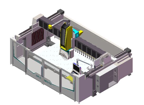 5 Eksenli CNC Yönlendiricisi 20 kW BT40 Döner Gerçek 5 Eksenli Eşzamanlı Kontrol ve Hıbrit Masa Tasarımı