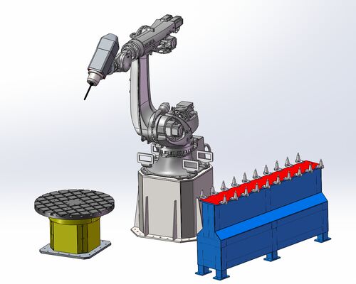6 Eksenli CNC Robot Taş Kesme Makinesi 3100mm Büyük Ölçekli Oyma için Interpolated Kontrol ve BT40 Spindle ile