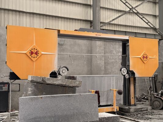 PLC Kontrolü Granit Mermer için Elmas Tel Çakma Makinesi 3500x3500x1800mm Max İşleme Boyutu ve 15KW Ana Motor