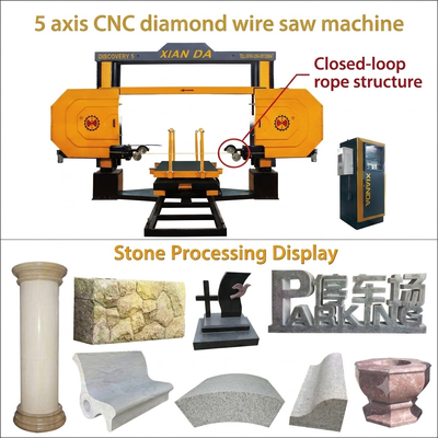 Granit ve Mermer Kesimi İçin 2600 × 3000 × 1500 mm İşleme Boyutlu 5 Eksen CNC Elmas Tel Testere Makinesi