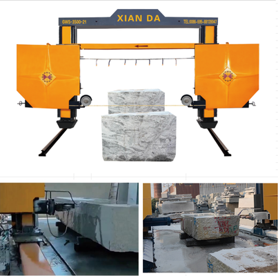Büyük Taş Blok Kesimi İçin Gantry Hareketli CNC PLC Tel Testere Makinesi