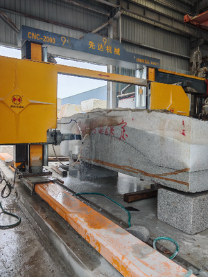 Büyük taş blok kesimi için dört uçuş tekerleği ile Gantry Hareketli CNC Tel Testere Makinesi 3500 × 3500 × 2200 mm