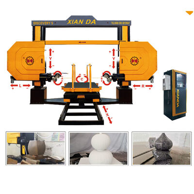 Karmaşık Taş Profilleme ve 3D Oyma için Yüksek Hassasiyetli 5 Eksenli CNC Elmas Tel Testere Makinesi