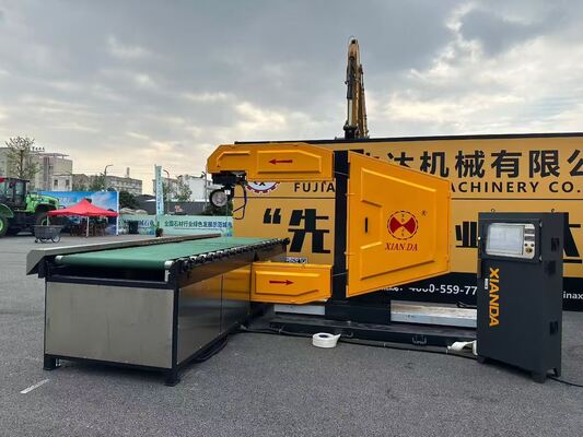360° Döner A Eksenli Dikey CNC Elmas Tel Testere Makinesi 2300mm Taş Kesme için Kalıcı Mıknatıs Ana Motoru ile