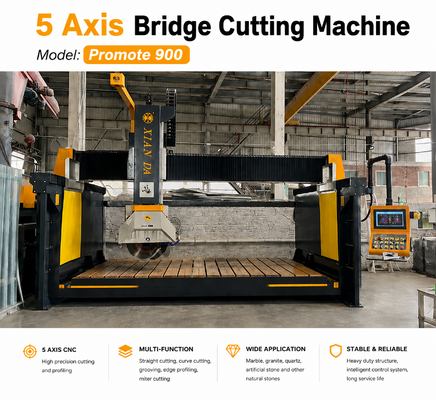 Portekiz Mermer Kesim ve Taş Dekorasyon Projeleri için Hassas 5 Eksen CNC Köprü Testere Makinası