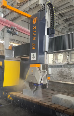 360° Bıçak Dönüşlü ve 3200x2000mm İşlem Alanlı 5 Eksen CNC Köprü Testere Kesme Makinesi (Taş İşleme İçin)