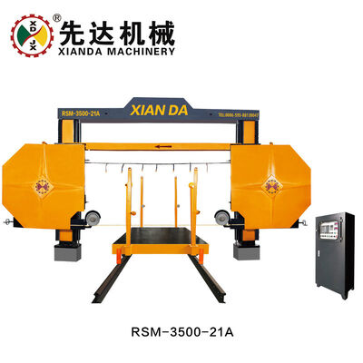XIANDA RSM-3500-21 Elmas Tel Testere Makinesi, Granit Mermer Bölme Makinesi için 2 Eksenli PLC Hareket Kontrollü Taş Blok Kesme Makinesi