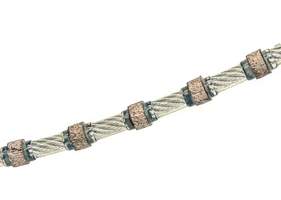 Granit Blok Giydirme Aletleri Elmas Tel Kesme Halatı 11mm Metre Başına 40 Boncuk
