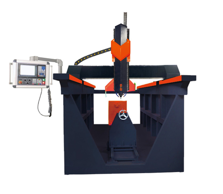 4 eksenli Sütun CNC Taş Oyma Makinesi 7.5kw Jadestone